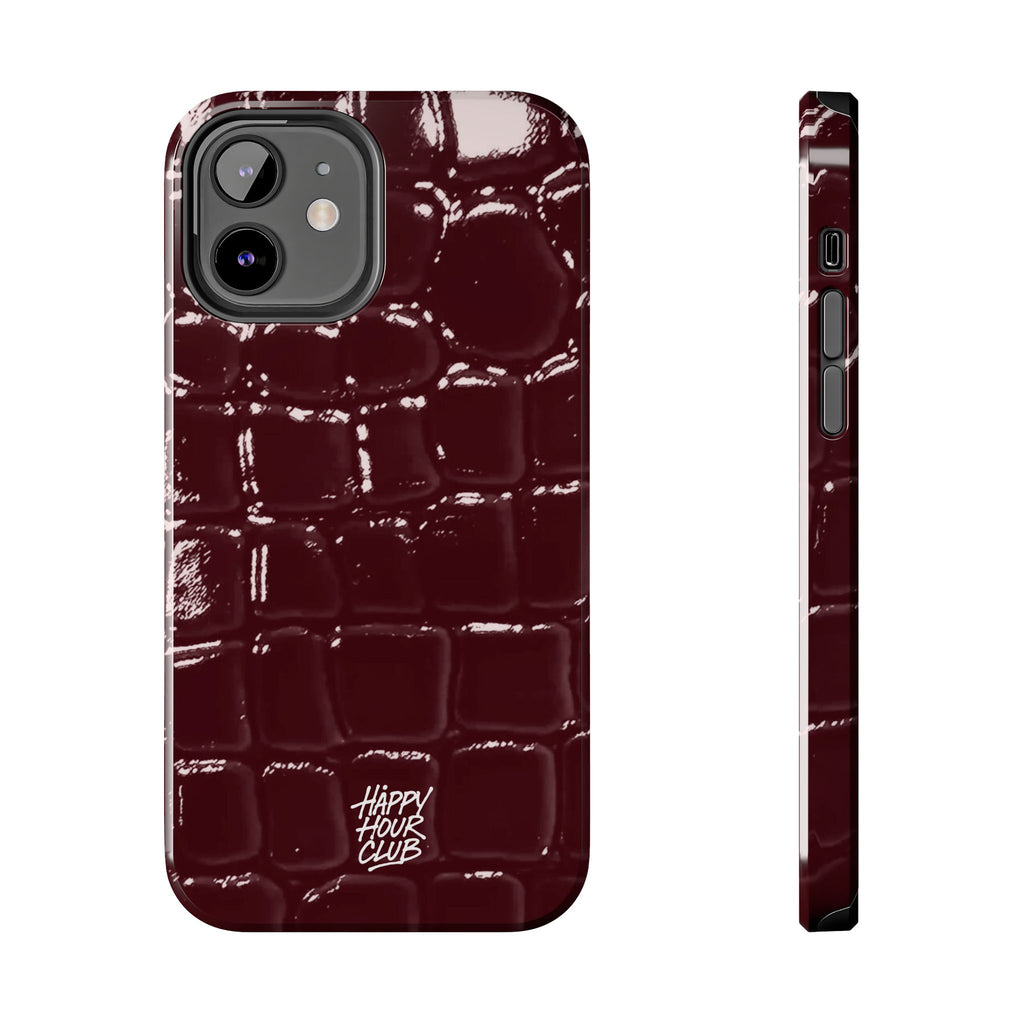 Burgundy Croc Case