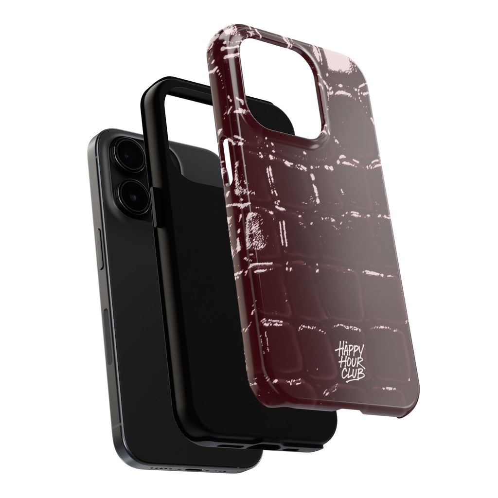 Burgundy Croc Case