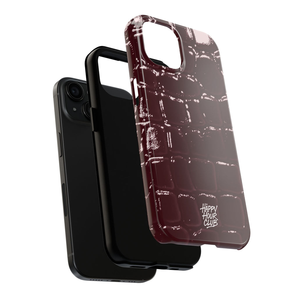 Burgundy Croc Case
