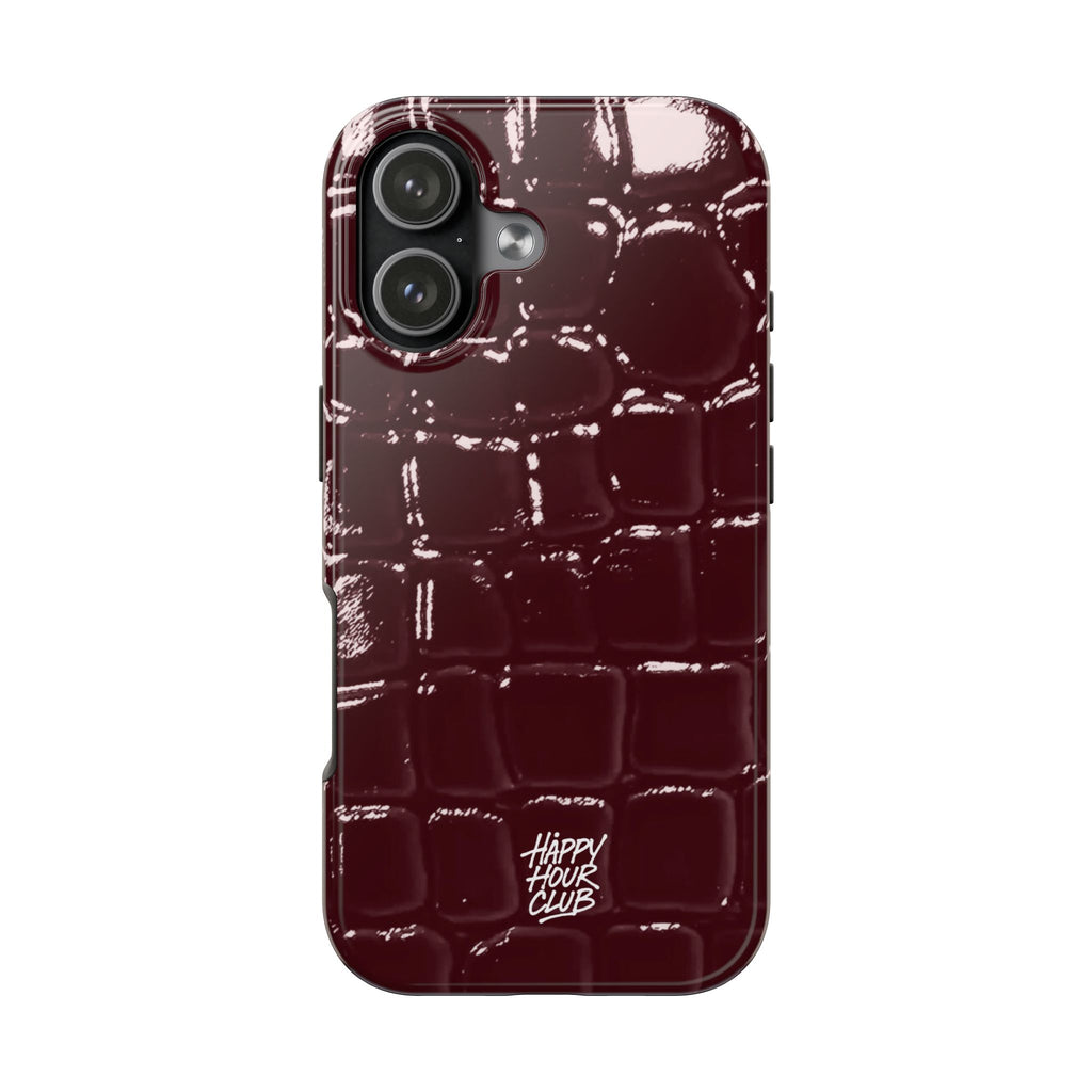 Burgundy Croc Case