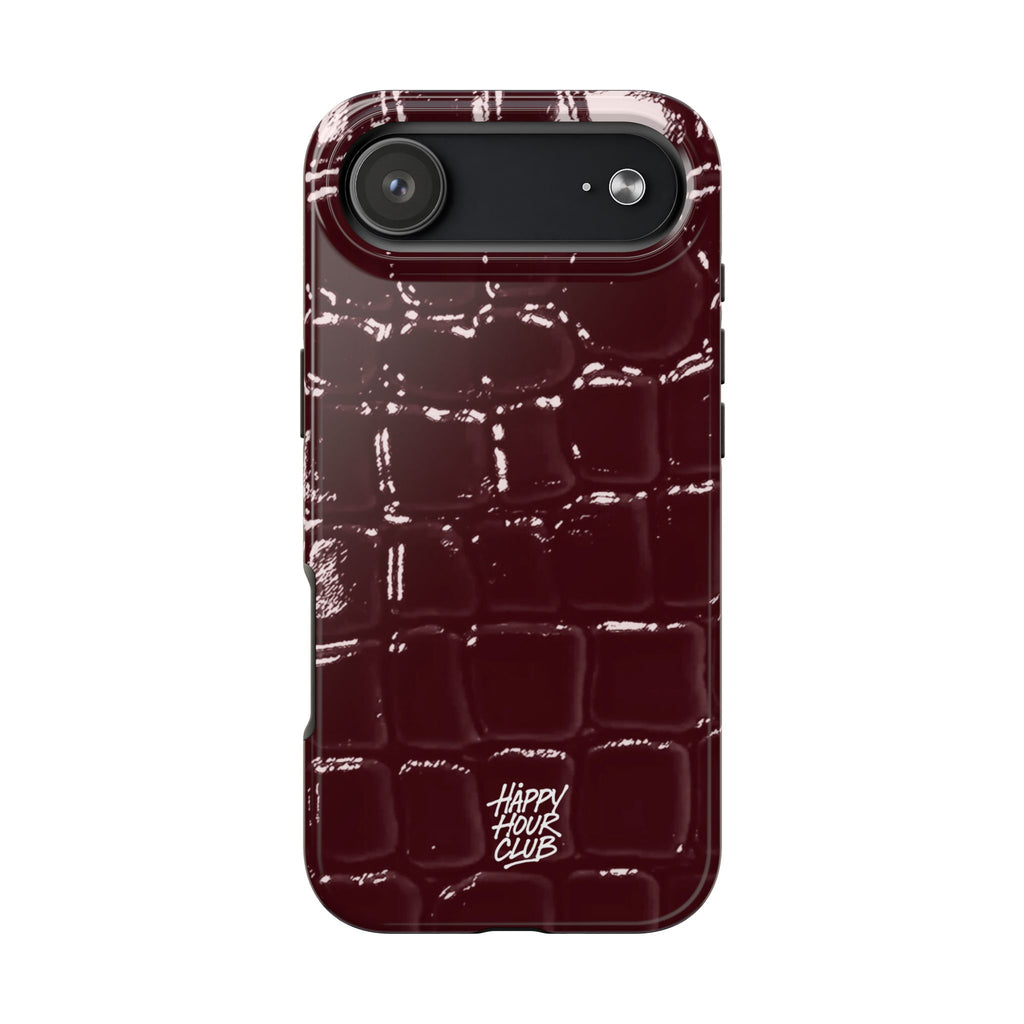 Burgundy Croc Case