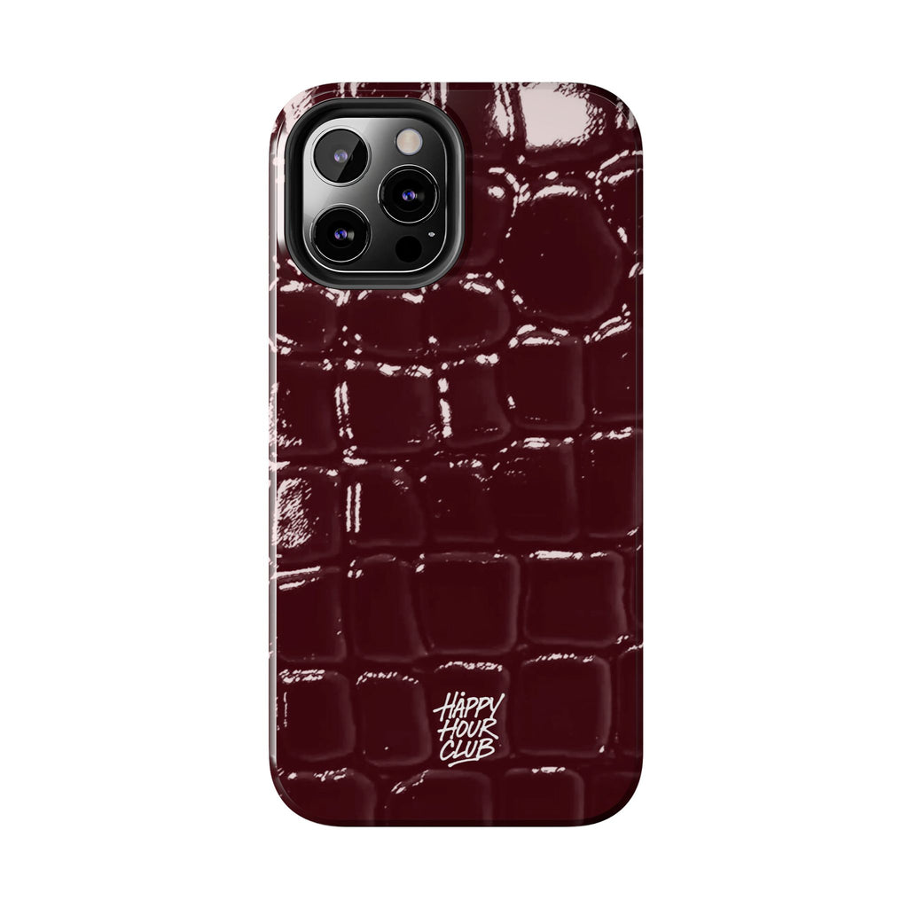 Burgundy Croc Case
