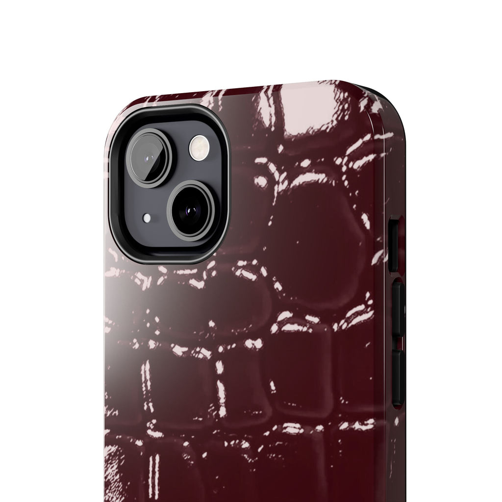 Burgundy Croc Case