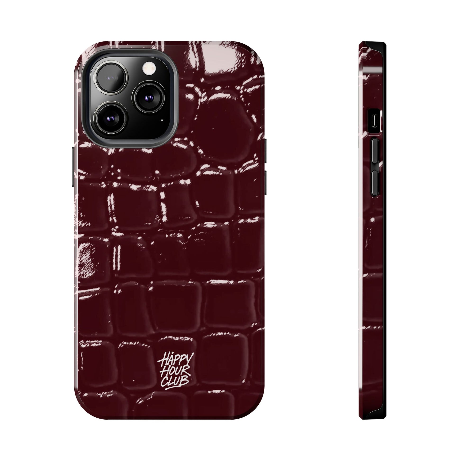 Burgundy Croc Case