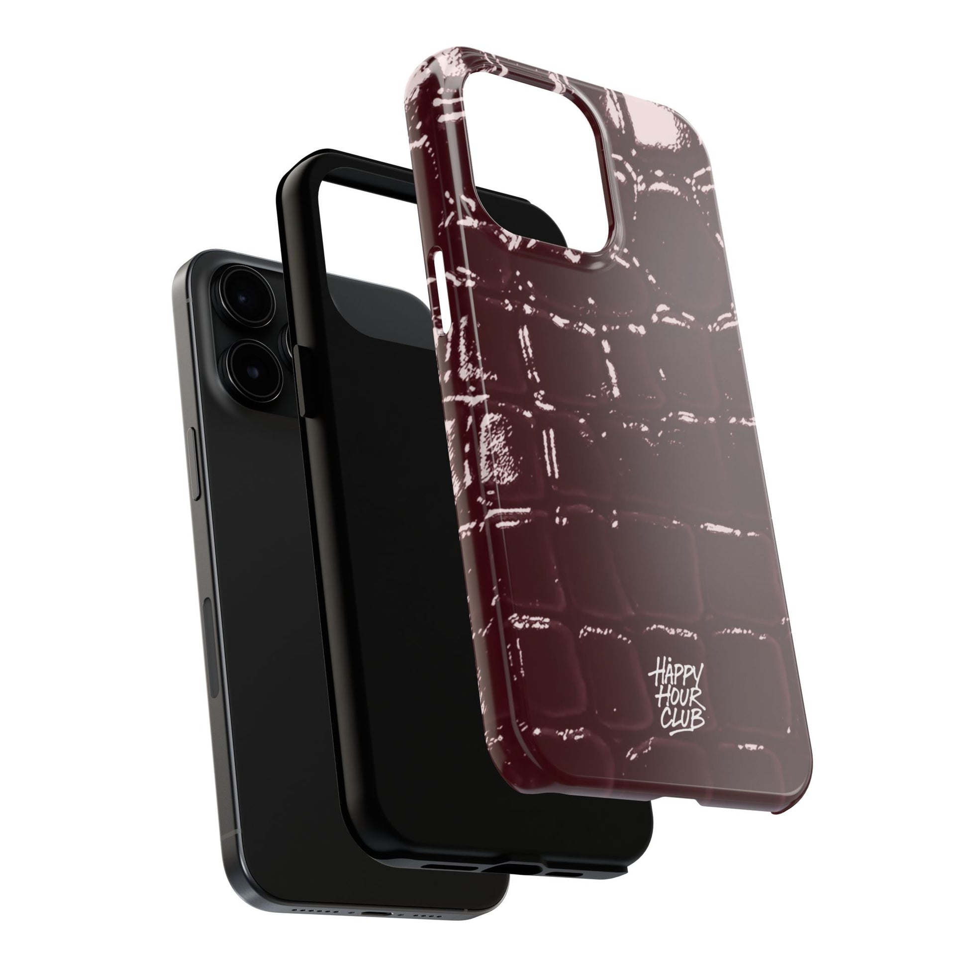 Burgundy Croc Case