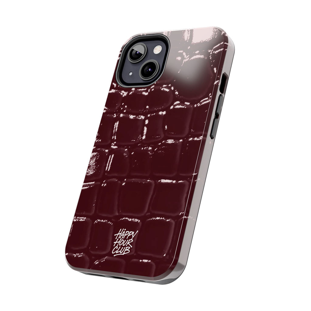 Burgundy Croc Case