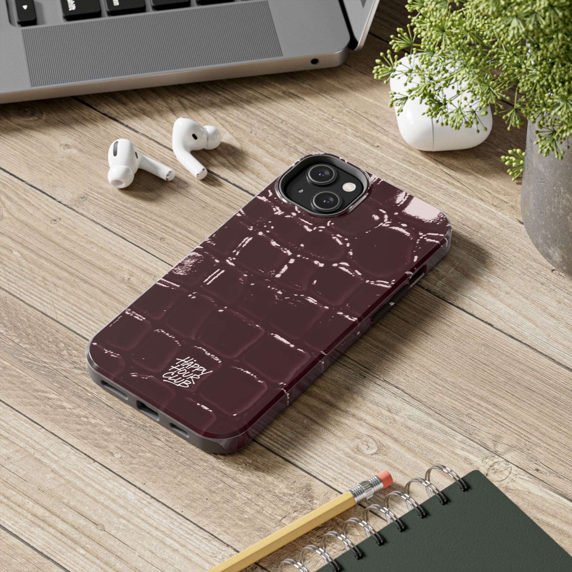 Burgundy Croc Case