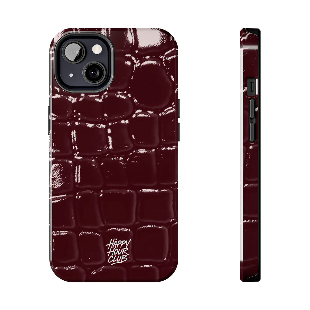 Burgundy Croc Case