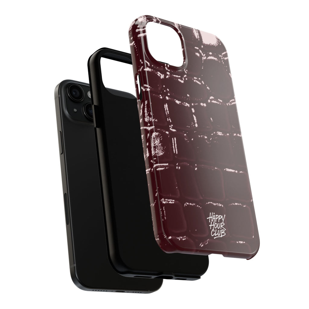 Burgundy Croc Case
