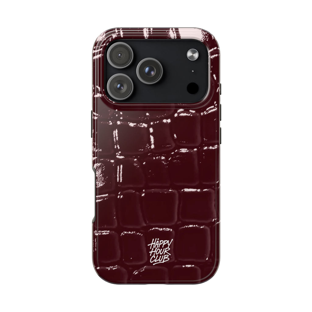 Burgundy Croc Case