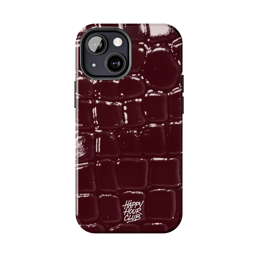 Burgundy Croc Case