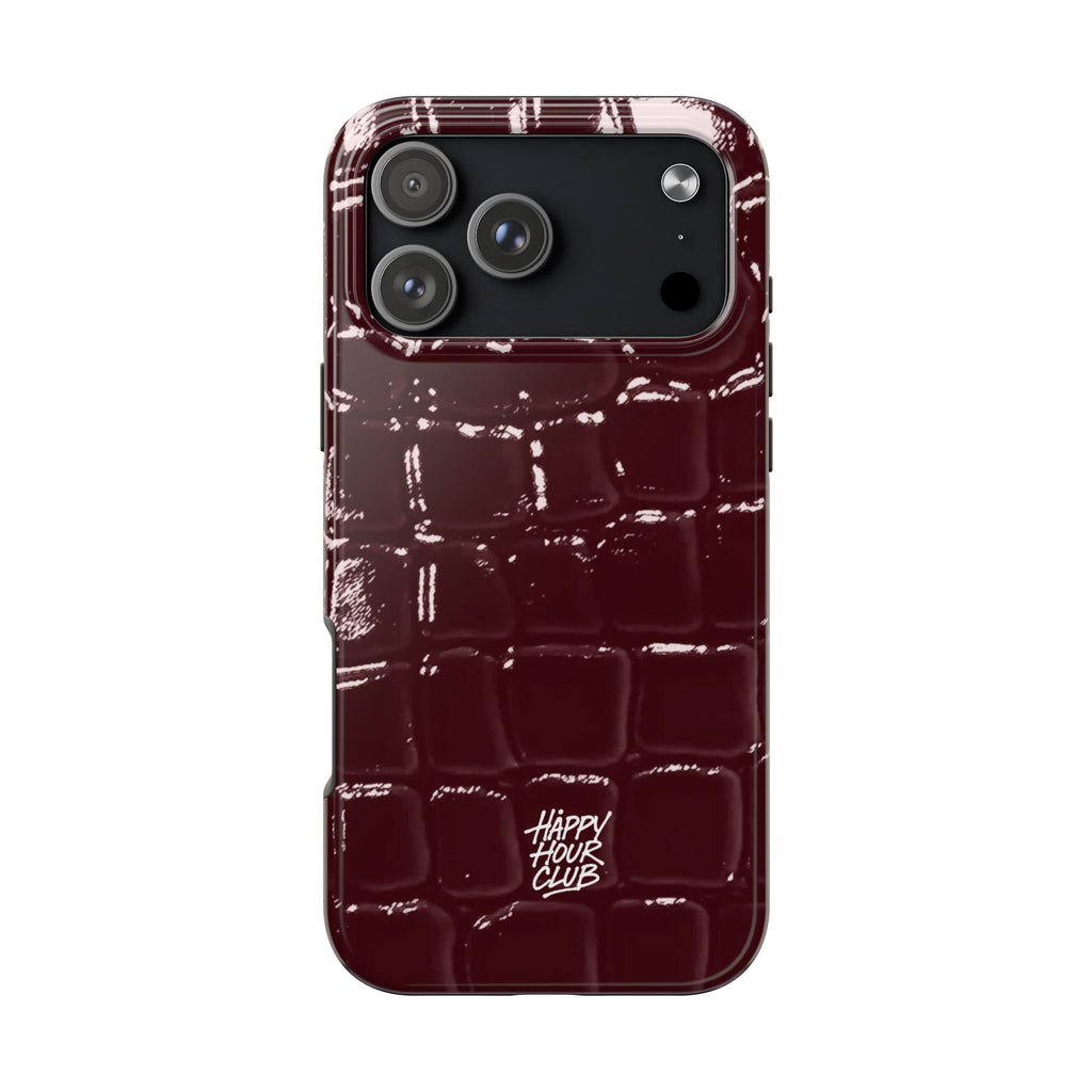 Burgundy Croc Case