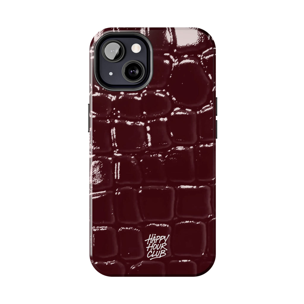 Burgundy Croc Case