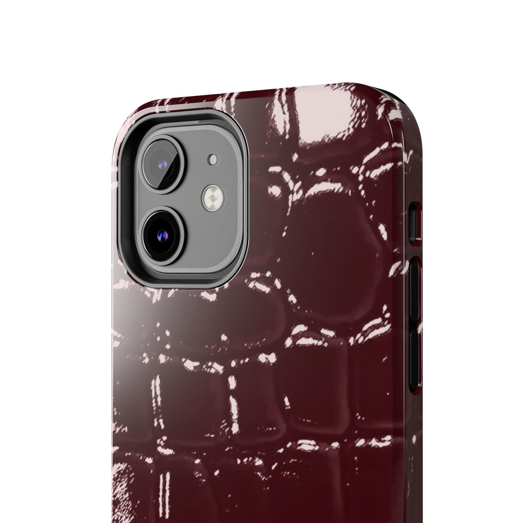 Burgundy Croc Case