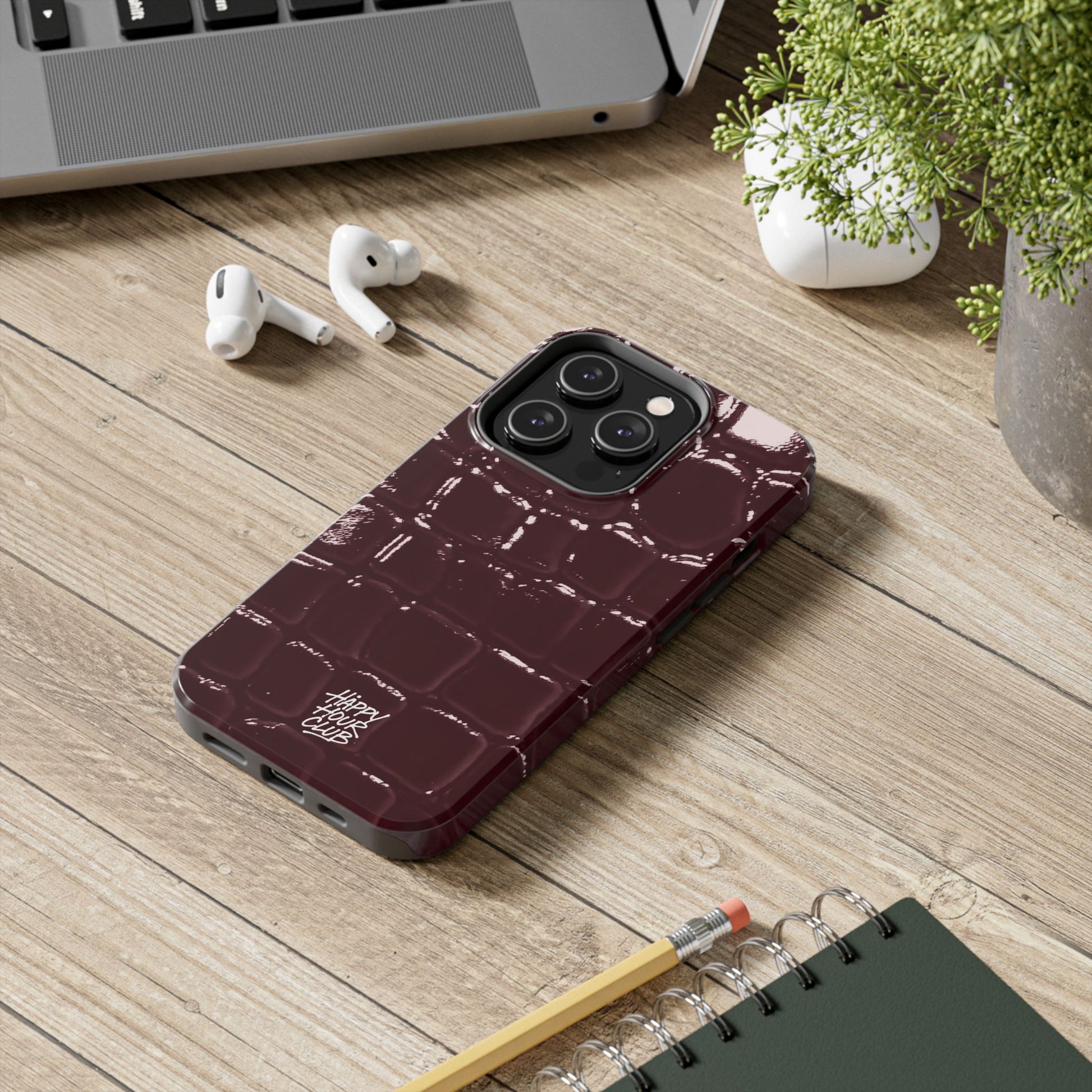 Burgundy Croc Case