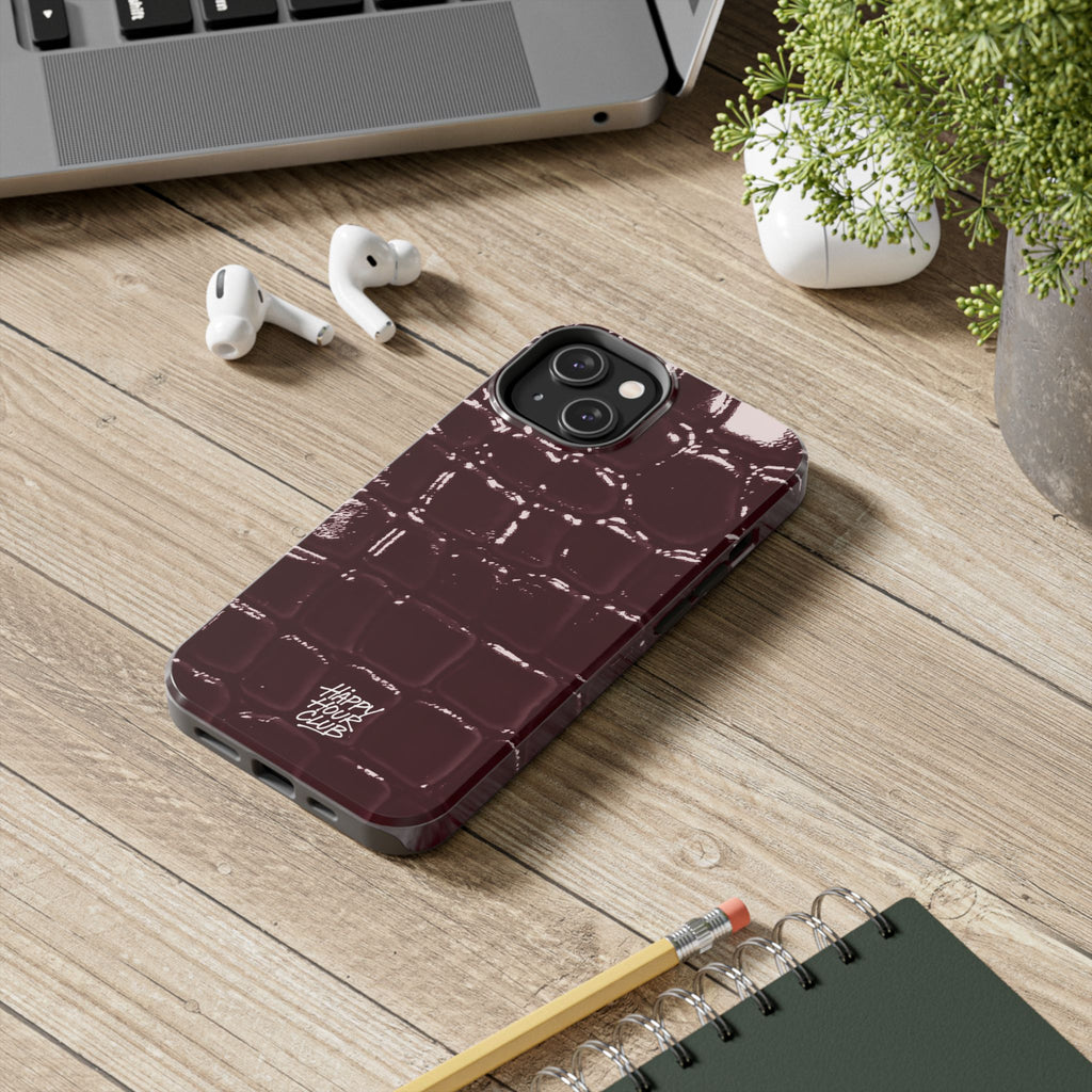Burgundy Croc Case