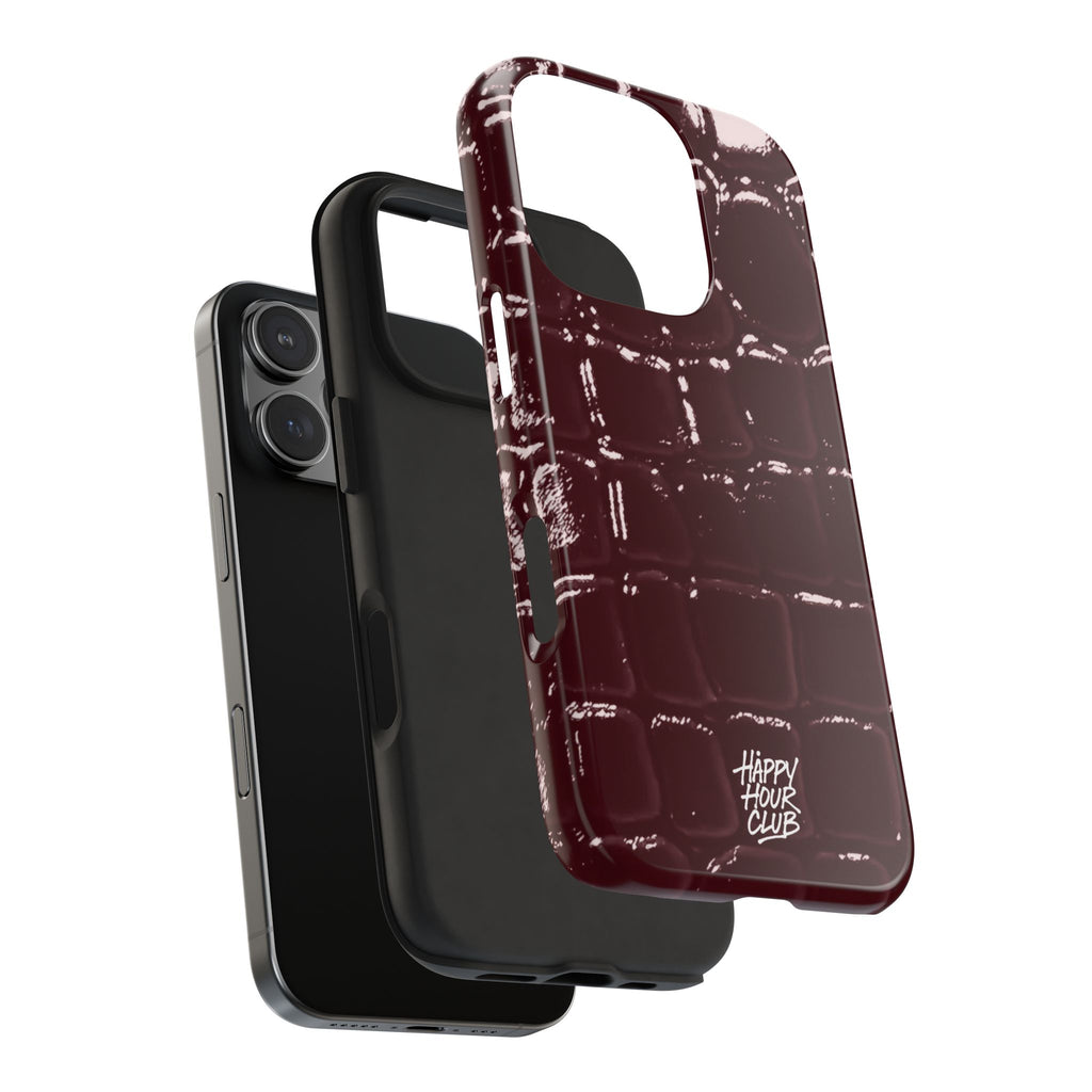 Burgundy Croc Case