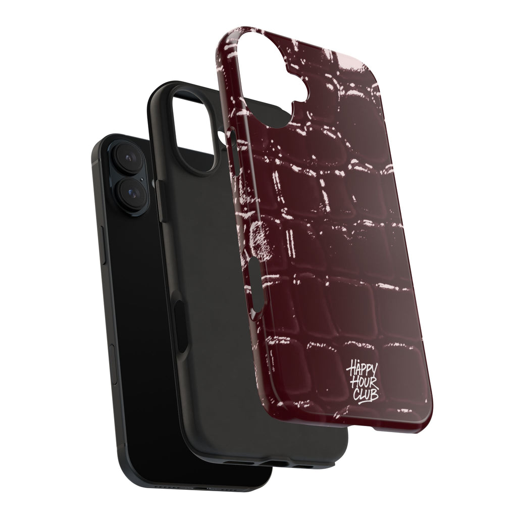 Burgundy Croc Case