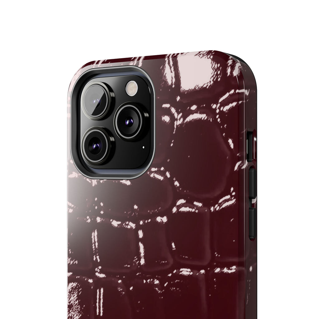 Burgundy Croc Case
