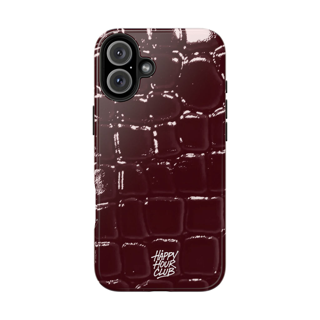 Burgundy Croc Case