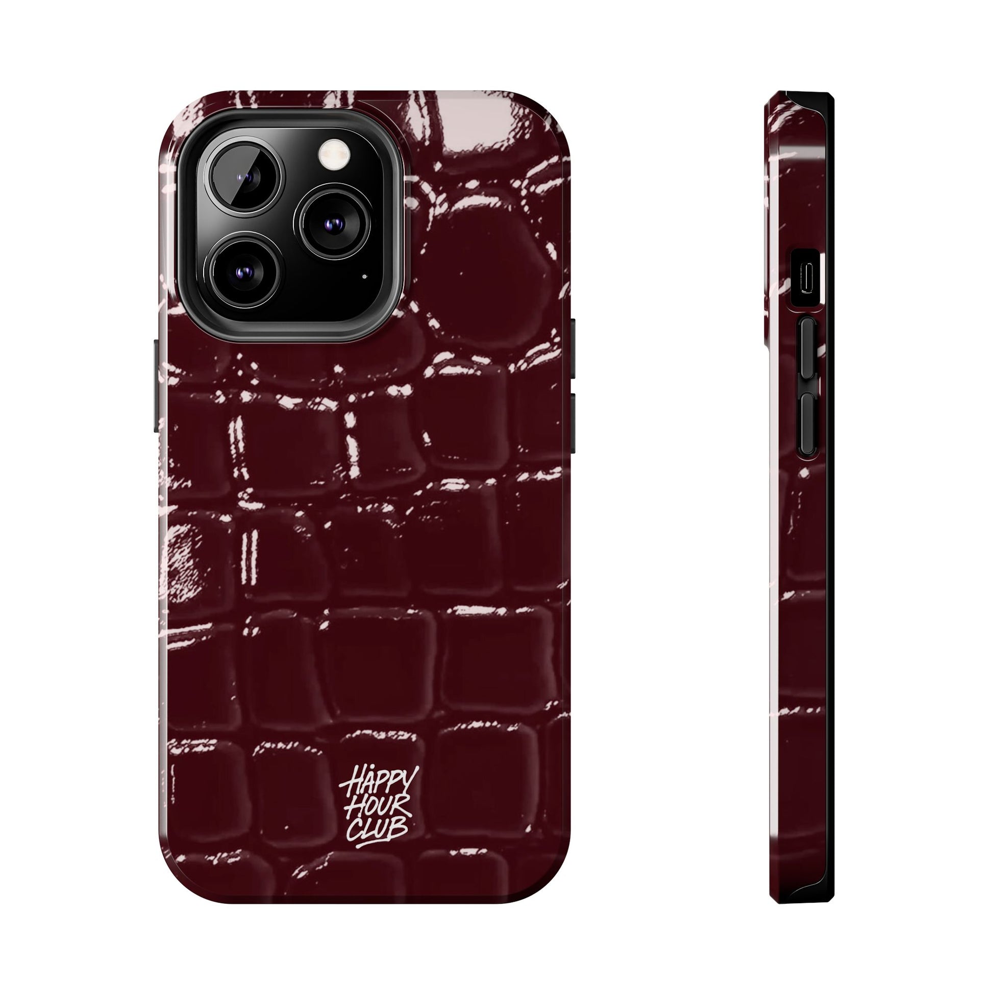 Burgundy Croc Case