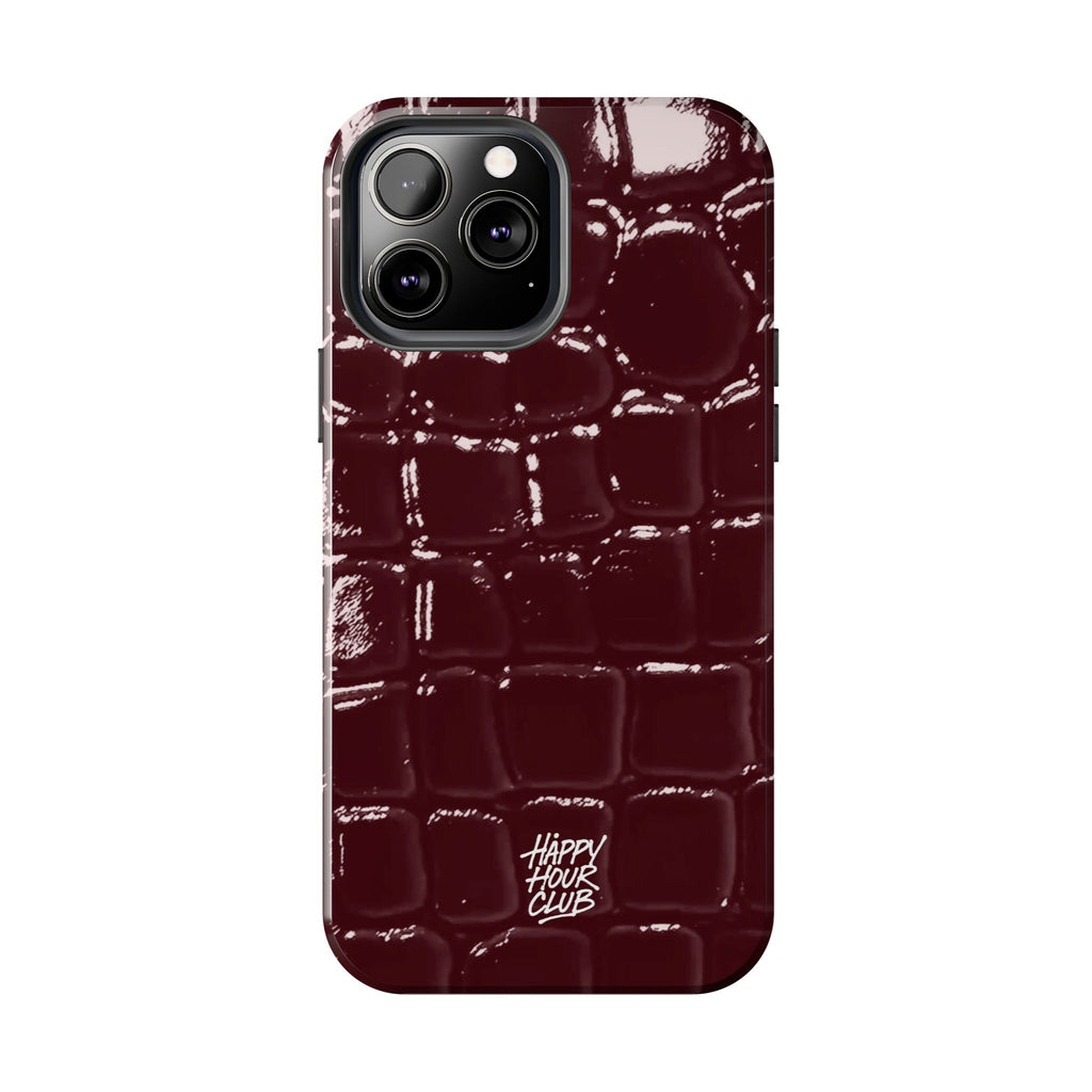 Burgundy Croc Case