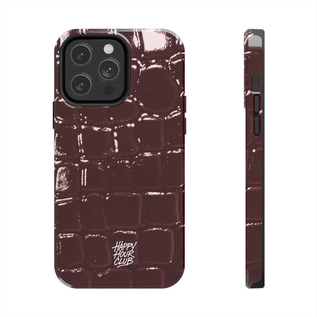 Burgundy Croc Case