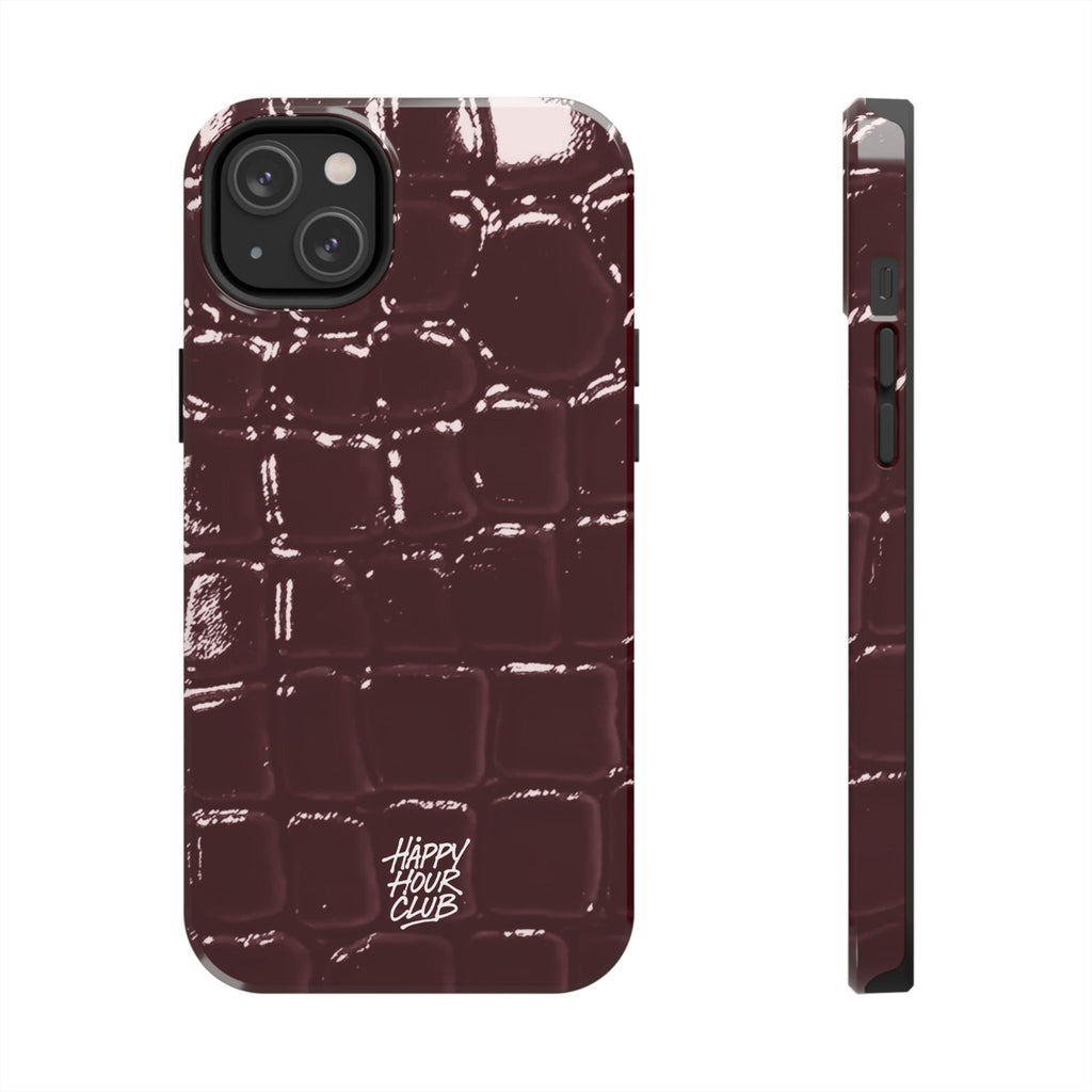 Burgundy Croc Case