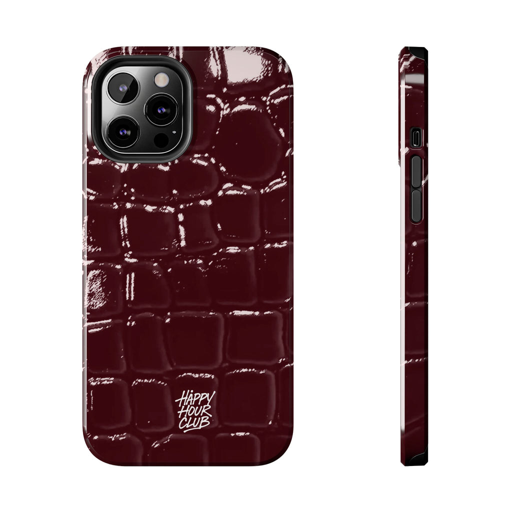 Burgundy Croc Case