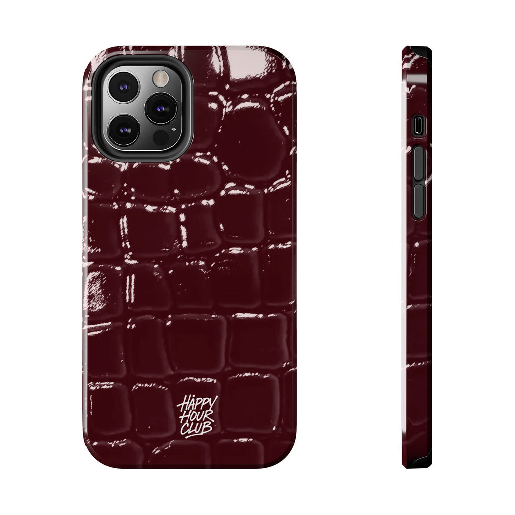 Burgundy Croc Case