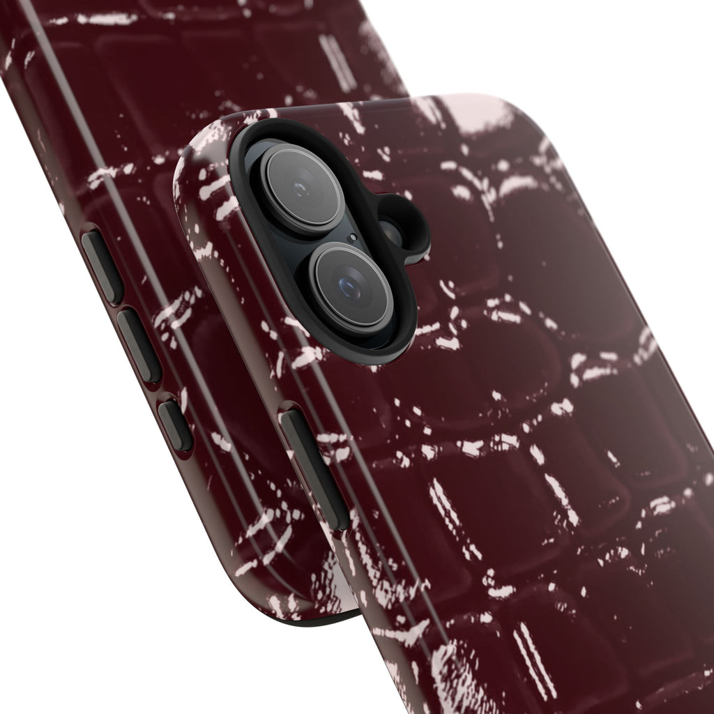 Burgundy Croc Case